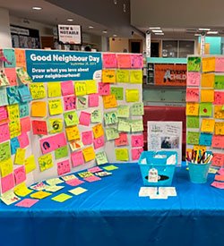 Good neighbour day with sticky post-its Good neighbour day with sticky post-its