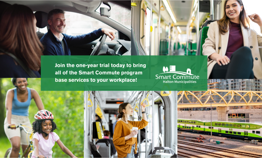 Various smart commute options including public transit, carpooling, 