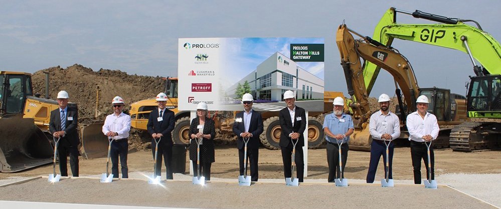 Prologis staff breaking ground on their new Halton Hills project