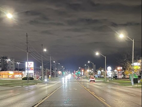 Street lights at night in Georgetown